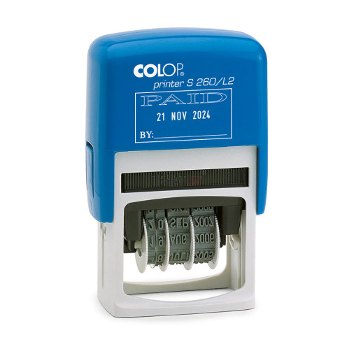 Печат с Датник Colop Printer S260 (24x45мм.), черен, правоъгълен